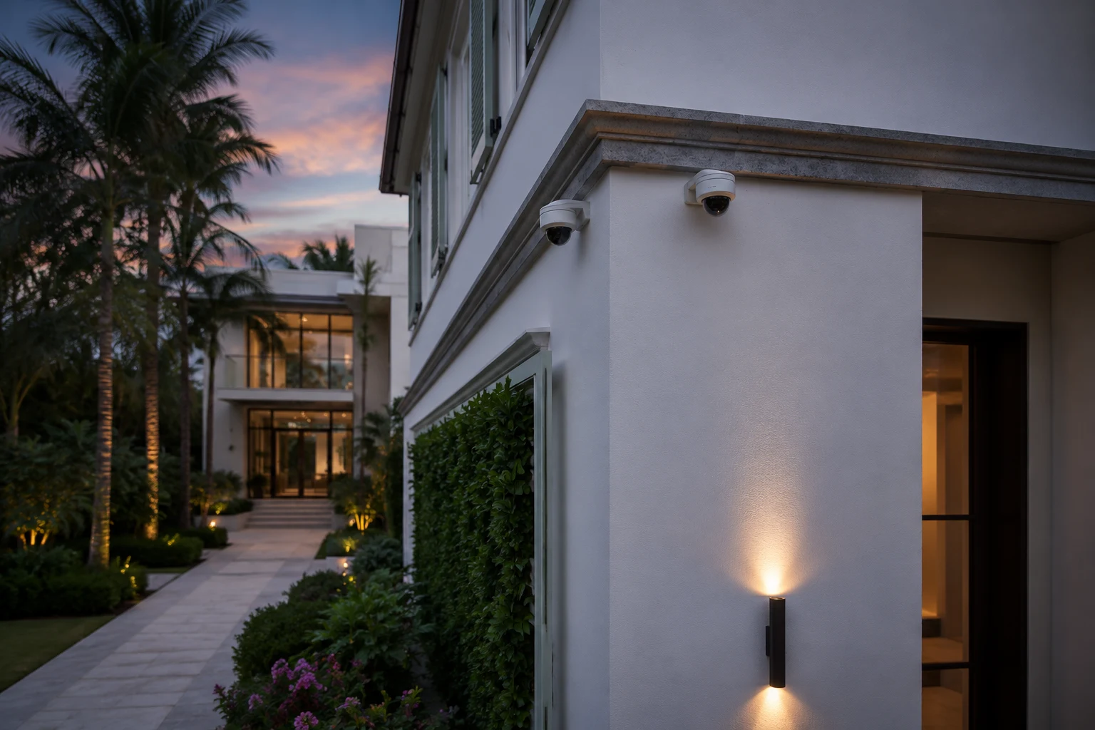 Outdoor areas protected with discreet awareness that preserves the landscape.