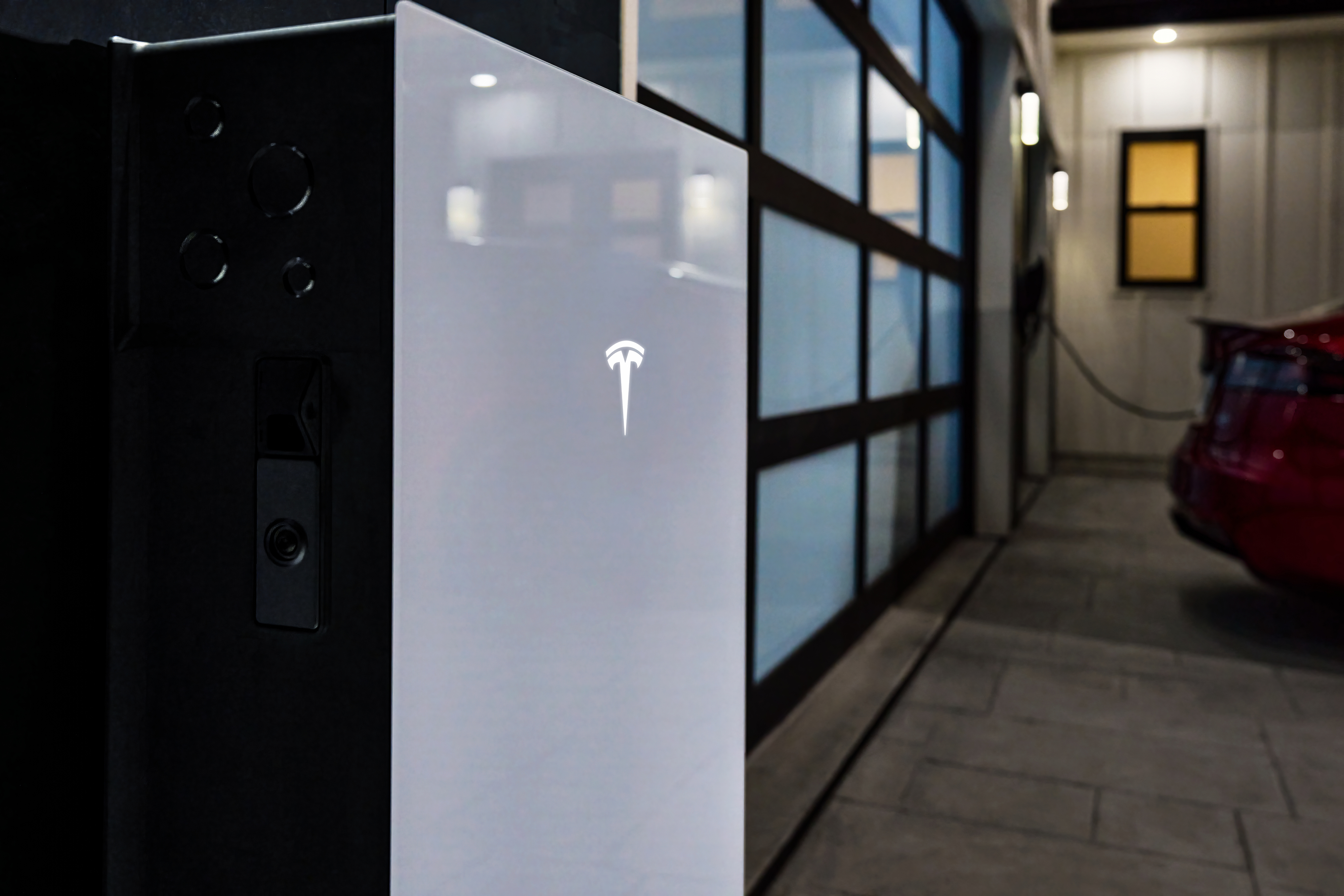 Tesla Energy equipment integrated into a contemporary residence.